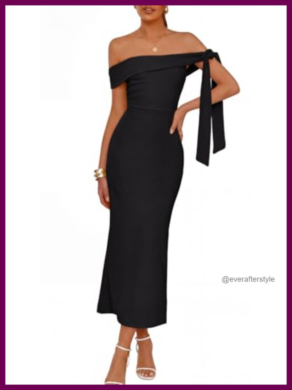 Off The Shoulder Bodycon Maxi Dress Wedding Guest Cocktail Formal